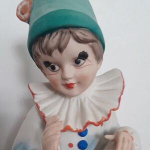 Hand painted Darling Vintage Ceramic Clown perfect song music box ceramic